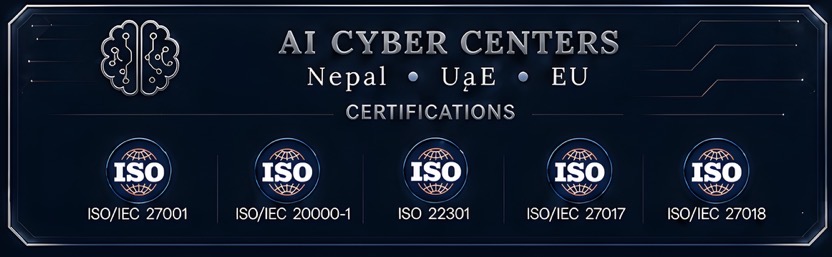 AI Cyber Centers in Nepal, UAE and Europe with certifications